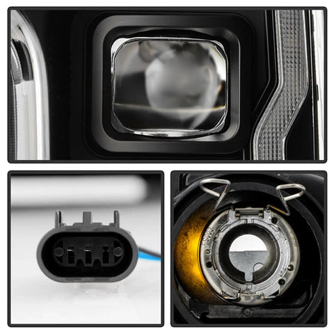 Spyder Auto 5088628 (Spyder Signature) Projector Headlights - Sequential LED Turn Signal Lights Black