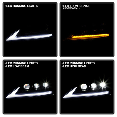 Spyder Auto 5088826 (Spyder Apex) High-Power LED Module (High Beam And Low Beam) Equipped Headlights - Black