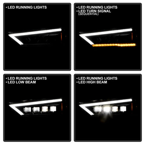Spyder Auto 5088697 (Spyder Apex) High-Power LED Module (High Beam And Low Beam) Equipped Headlights - Black