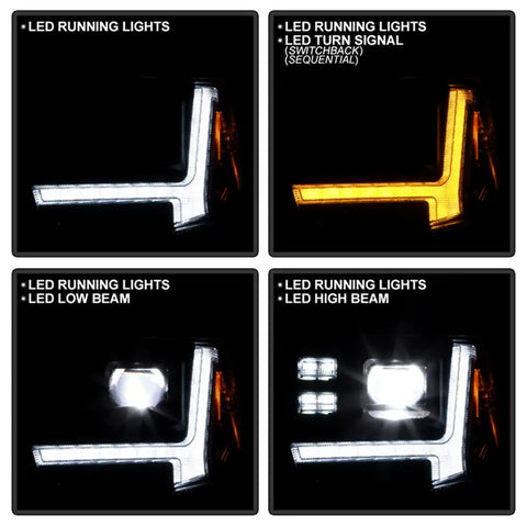 Spyder Auto 5088727 (Spyder Apex) High-Power LED Module (High Beam And Low Beam) Equipped Headlights - Black