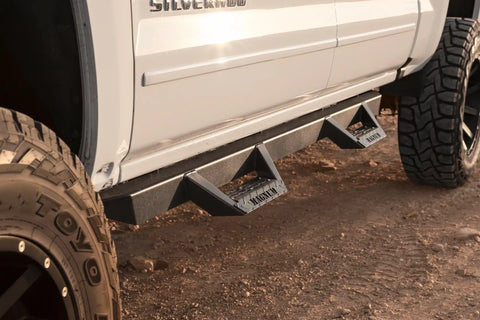 Raptor Series RTS16CH Magnum RT - Drop Steps Black Textured Alloy Steel 07-18 Chevy Silverado/GMC Sierra 1500 07-19 Silverado/Sierra 2500/3500 HD Crew Cab