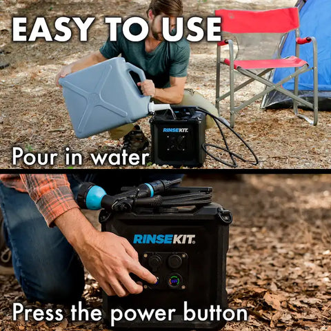 Rinse Kit 857007006357 Camp Shower Cube 4 Gallon Capacity 12 Volt Battery Powered