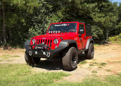 Rugged Ridge 11548.01 - Spartan Bumper, Front, High Clearance Ends, Overrider 07-18 JK