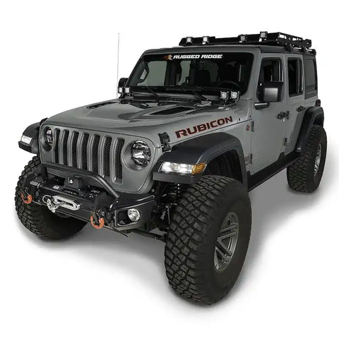 Rugged Ridge 11549.05 - Arcus Front Bumper Set, With Overrider, 18-21 Jeep JL/JT