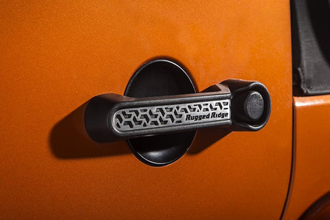Rugged Ridge 13311.53 - Elite Door Handle Inserts, Contrast Tread 07-18 Wrangler Unlimited