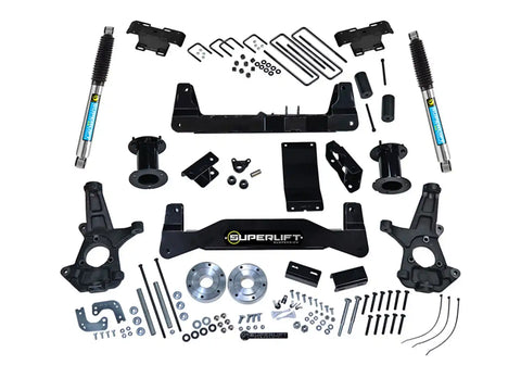 Superlift K160B 6.5 Lift Kit-14-16 Silv/Sierra 1500 4WD w OE Cast Stl Ctrl Arms Bil Rr Shcks