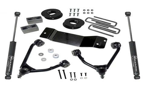 Superlift 3700 3.5 Upper Ctrl Arm Kit-07-16 GM 1500 4WD w OE Cast Stl Arms SL Rr Shocks
