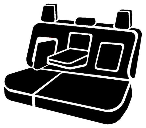 Fia SL62-66 GRAY LEATHERLITE 60/40 REAR SEAT COVER | 19-26 SILVERADO/SIERRA 1500/ 20-26 SILVERADO/SIERRA HD CREW CAB WITH STORAGE COMPARTMENTS AND ARMREST