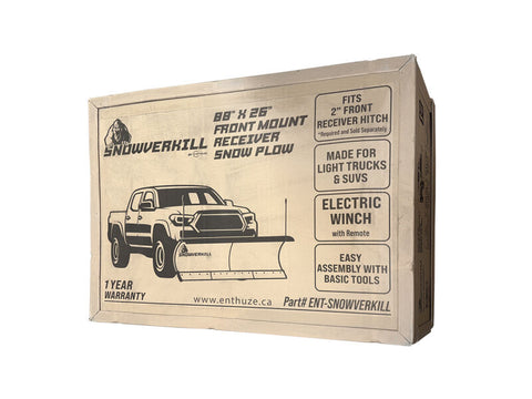 Enthuze SnowVerkill 88" T-Frame Snow Plow with Winch & Remote – Heavy-Duty Winter Plow