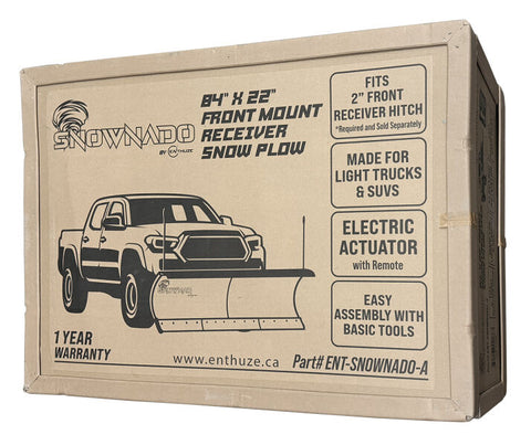 Enthuze Snownado 84" T-Frame Snow Plow with Actuator and Remote