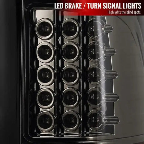 Spec-D Tuning LT-RAM09BBLED-TM Tail Light Assembly Glossy Black Housing