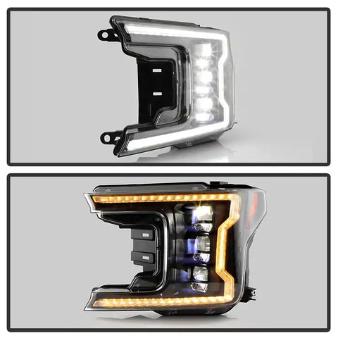 Spyder Auto 5088475 (Spyder Apex) High-Power LED Module (High Beam And Low Beam) Equipped Headlights - Black