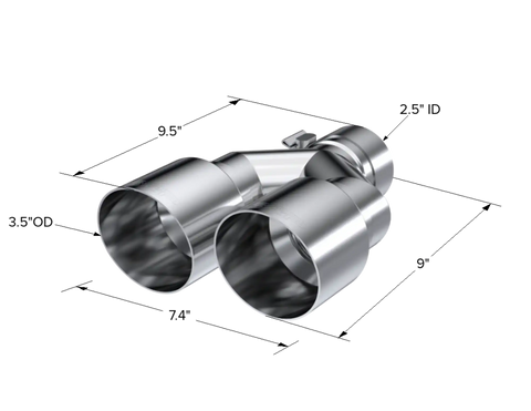 MBRP Exhaust T5170 - 2.5 Inlet Tip. T304 Stainless Steel.