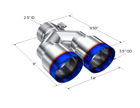 MBRP Exhaust T5171BE - 2.5 Inlet Burnt End Tip.