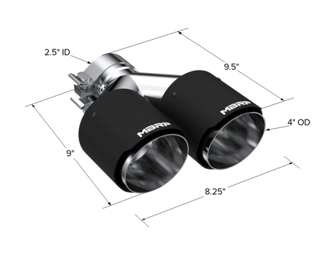 MBRP Exhaust T5178CF - 2.5 Inlet Carbon Fiber Tip.