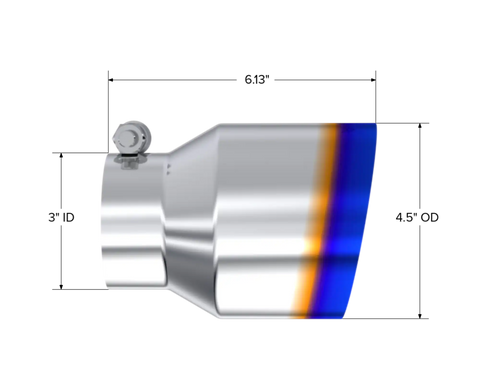 MBRP Exhaust T5180BE - Armor Pro Series Universal 3 Inlet Burnt End Tip.