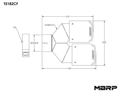 MBRP Exhaust T5182CF - T304 and Carbon Fiber.