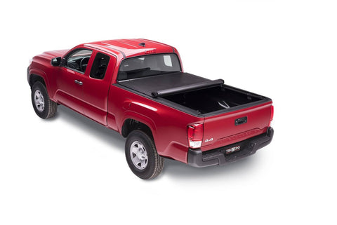 Truxedo 557101 - Tonneau Cover Lo Pro Soft Roll-Up Hook And Loop Lockable Using Tailgate Handle Lock Black Vinyl