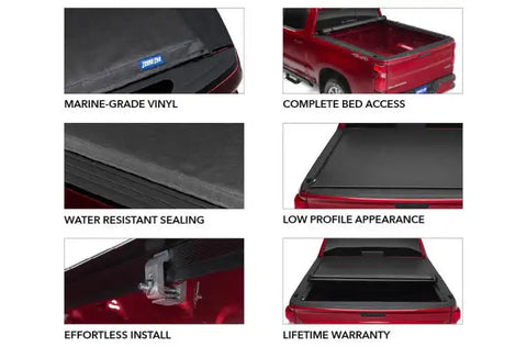 Tonno Pro LR-4040 - Lo-Roll Vinyl Tonneau Cover for 2022-2023 Nissan Frontier 4' 11 Bed