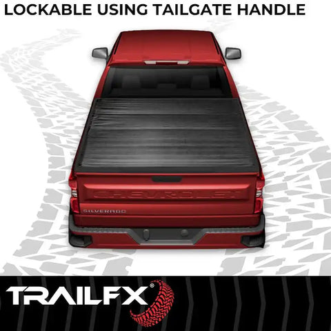 TrailFX TFX2205 - Soft Roll-Up Velcro Lockable W/Tailgate Lock Black Vinyl W/Aluminum Rails