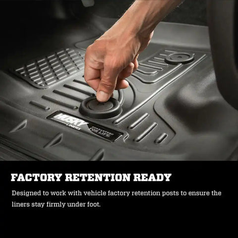 Husky Liner 18791 Floor Liner WeatherBeater Molded Fit Raised Ridge Black TPO