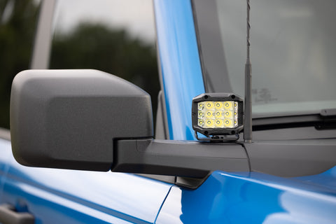 LED Light Kit | Ditch Mount |  2" Chrome Pair | Wide | Ford Bronco 4WD (21-26)