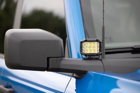 LED Light Kit | Ditch Mount | 2" Black Pair | Flood Pattern | Ford Bronco (21-26)