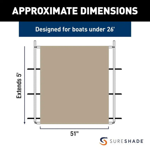 PTX POWER SHADE SS 51 INCH WIDE TAN