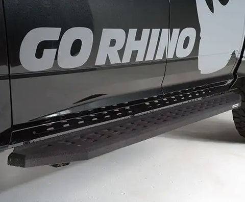Go Rhino RB20 Black Running Boards Bed liner Coating with Drop Step