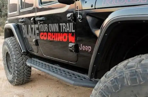 Go Rhino RB20 Black Running Boards Bed liner Coating with Drop Step