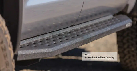 Go Rhino RB20 Black Running Boards Bed liner Coating with Drop Step