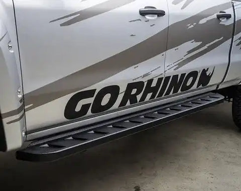 Go Rhino RB20 Black Running Boards Textured Powder Coated with Drop Step