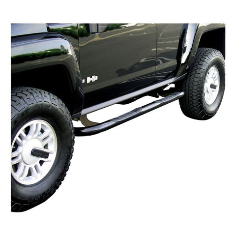 ARIES 204076 - 3-Inch Round Black Steel Nerf Bars, No-Drill, Fits Select Hummer H3