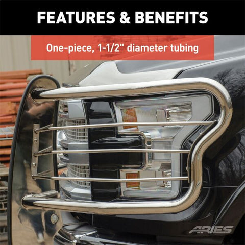 ARIES 3066-2 - Polished Stainless Grille Guard, Select Ford F-150