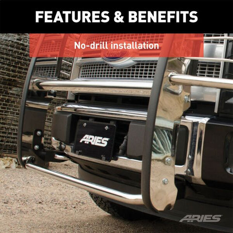 ARIES 3066-2 - Polished Stainless Grille Guard, Select Ford F-150