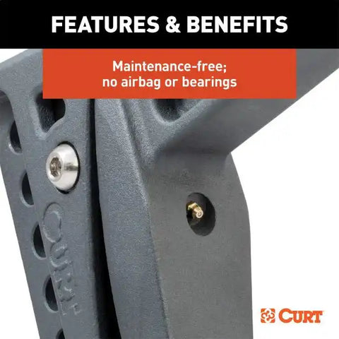 CURT 45951 Rebellion XD Adjustable Cushion Hitch (2 Shank, 2", 2-5/16 Balls, 15K)