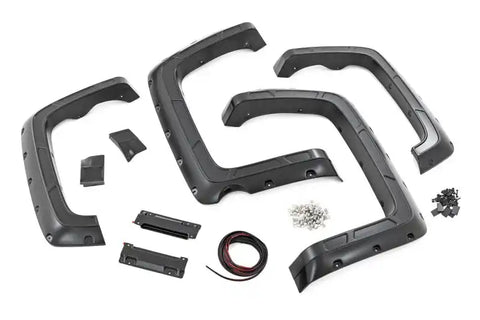 Rough Country A-C11612-GAZ - Pocket Fender Flares Defender Summit White 5.8 ft. Bed