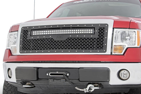 Mesh Grille | 30" Dual Row LED | Chrome | White DRL | Ford F-150 (09-14)