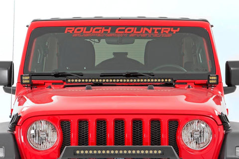LED Light Kit | Hood Mount | 30" Chrome Single Row | Jeep Gladiator JT/Wrangler JL (18-24)