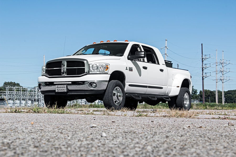 LED Light Kit | Bumper Mount | 20" Black Single Row | White DRL | Ram 2500 (03-18)/3500 (03-18) 