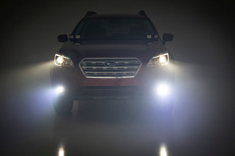 LED Light Kit | Fog Mount | 2" Black Pair | White DRL | Subaru Outback (15-19)