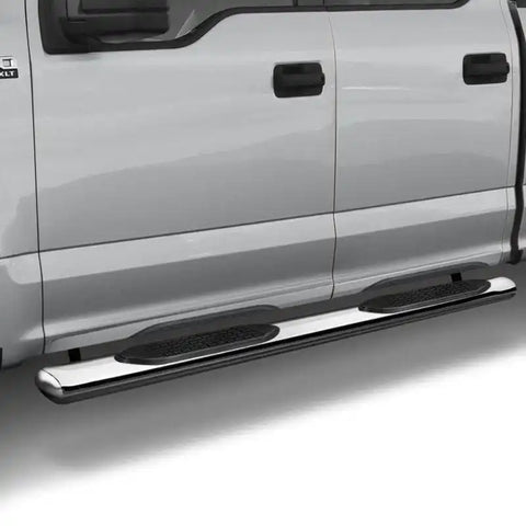 TrailFX A1510S - 4 Inch Oval Straight Pol Stainless Steel Rocker Panel Mount