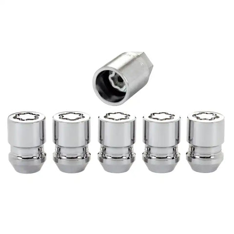 McGard Wheel Lock Nut Set - 5pk. (Cone Seat) M12X1.25 / 13/16 Hex 1.28in. Length Chrome