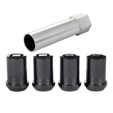 McGard Wheel Lock Nut Set - 4pk. (Tuner / Cone Seat) M12X1.25 13/16 Hex 1.24in. Length Black