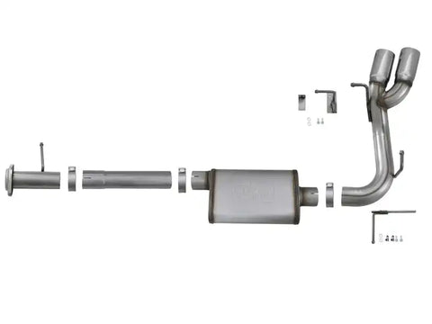 aFe 49-44061-P Rebel Series CB 3in Middle Side Exit SS Exht w/Polish Tips 15-17 Chevy Colorado / GMC Canyon