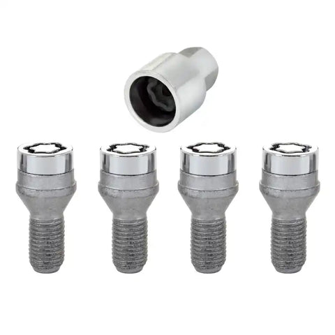 McGard Wheel Lock Bolt Set - 4pk. (Cone Seat) M12X1.5 / 21mm Hex 18.2mm Shank Length Chrome