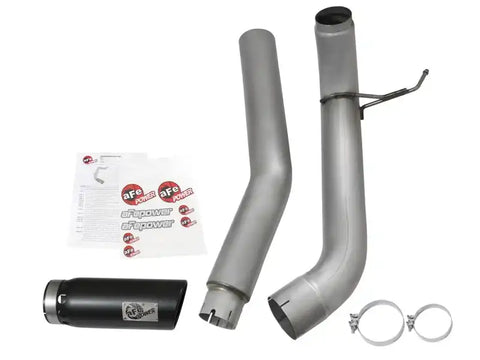 aFe 49-46112-B LARGE BORE HD 5in DPF-Back SS Exhaust w/ Black Tip 2016 Nissan Titan 5.0L V8 (td) CC SB