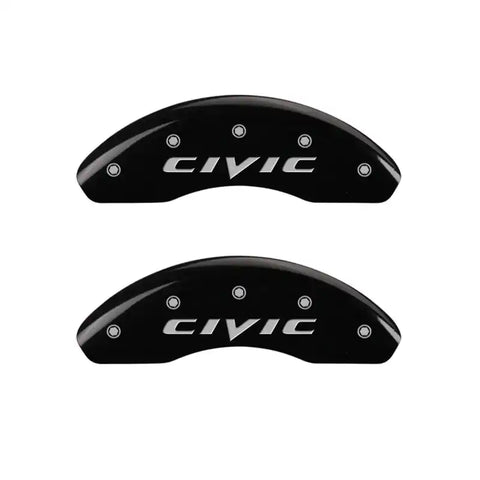 MGP 4 Caliper Covers Engraved Front Civic Engraved Rear 2015/CIVIC Black finish silver ch