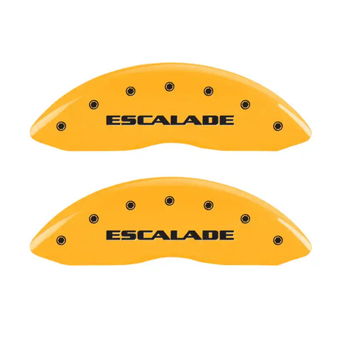 MGP 4 Caliper Covers Engraved Fr Escalade Rear ESV Yellow Finish Blk Char 2003 Cadillac Escalade ESV