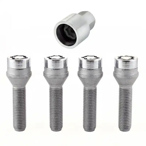 McGard Wheel Lock Bolt Set - 4pk. (Cone Seat) M12X1.5 / 21mm Hex 36.3mm Shank Length Chrome